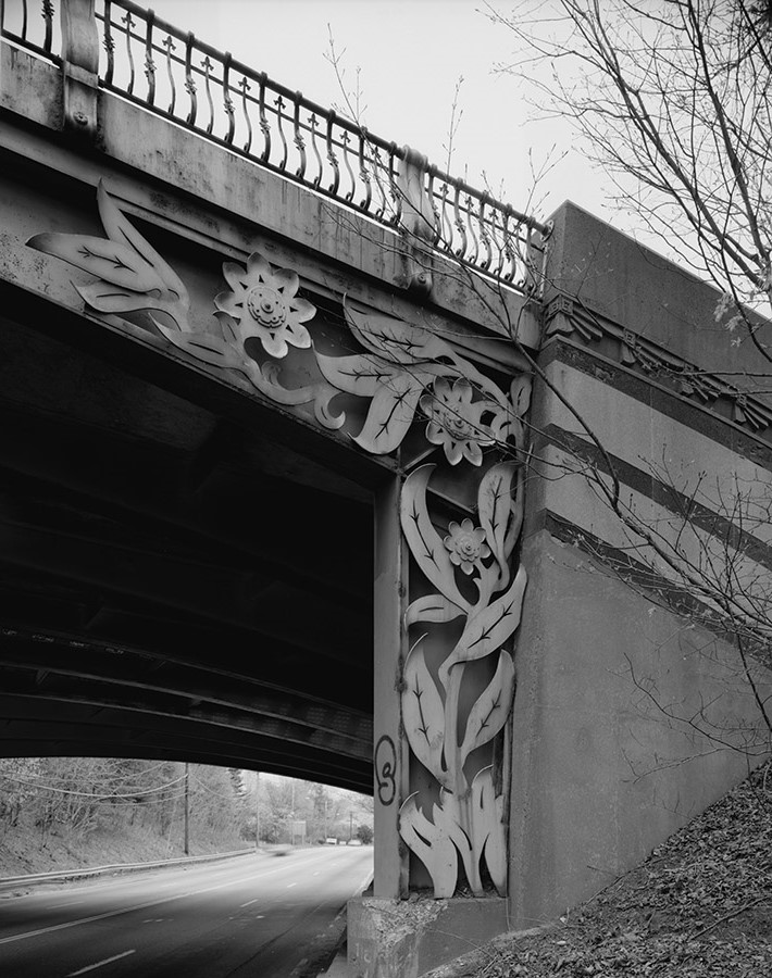 Detail of decorative steel - Route 110 Bridge