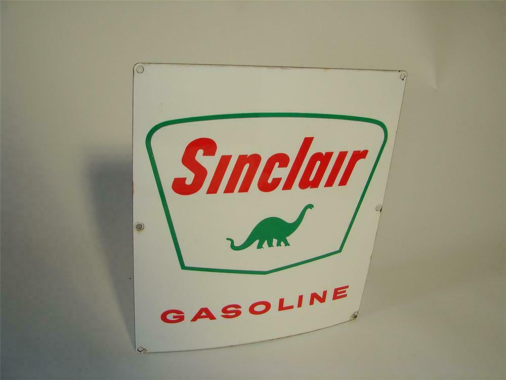 Desirable 1950s60s Sinclair Gasoline porcelain pump plate si