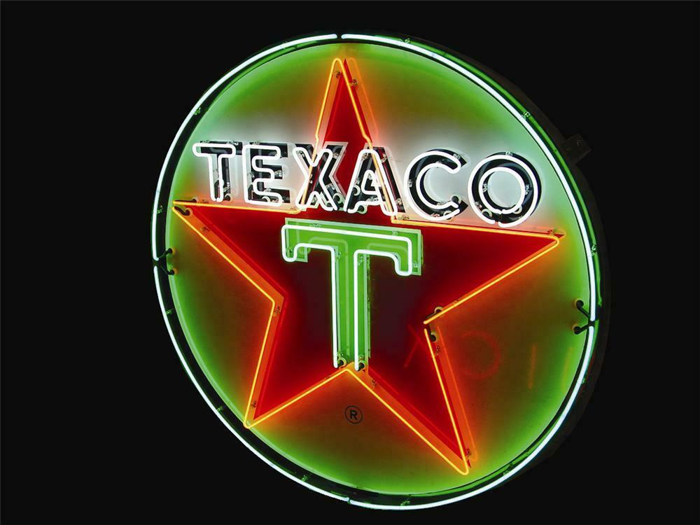 Awesome late 1940s-50s Texaco Service Station single-sided po