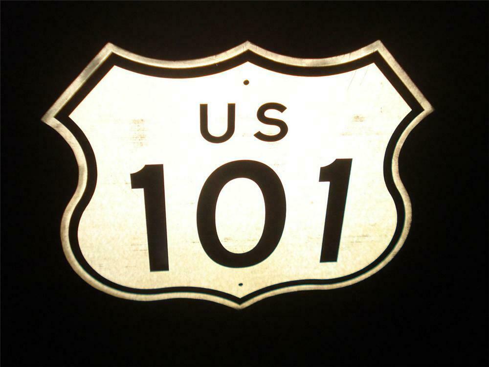 Vintage California U.S. 101 highway road sign. Size 21"x21" - Front 3/4 - 113358