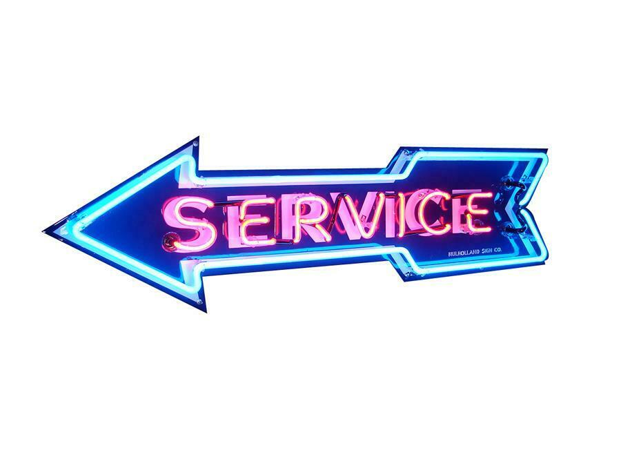 neon service department sign