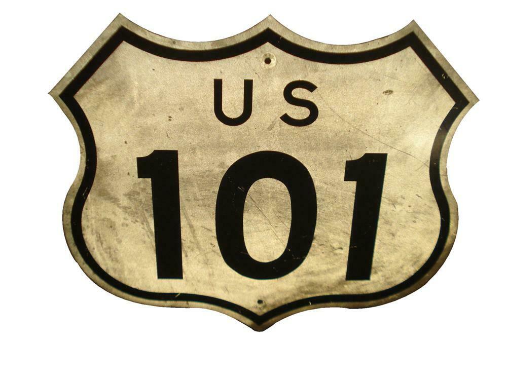 Very desirable Pacific Coast Highway U.S. 101 road sign. Pres