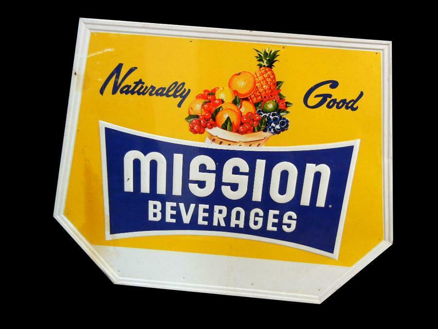 Colorful 1950s Mission Beverages Soda Naturally Good Self F