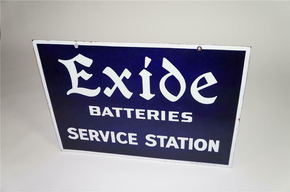 Magnificent 1930s Exide Batteries Service Station double-side