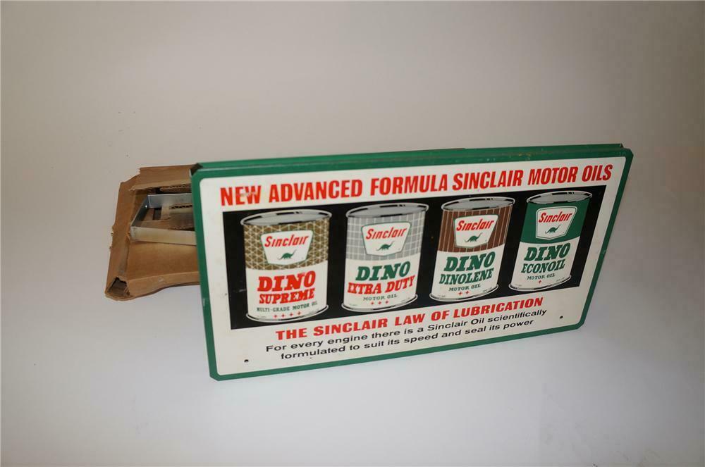 Very cool early 1960s Sinclair Oil service station double-sided metal