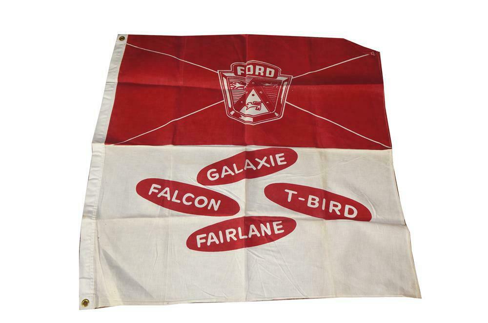 Rare 1950s Ford Jubilee Autodealership Canvas Banner Featurin