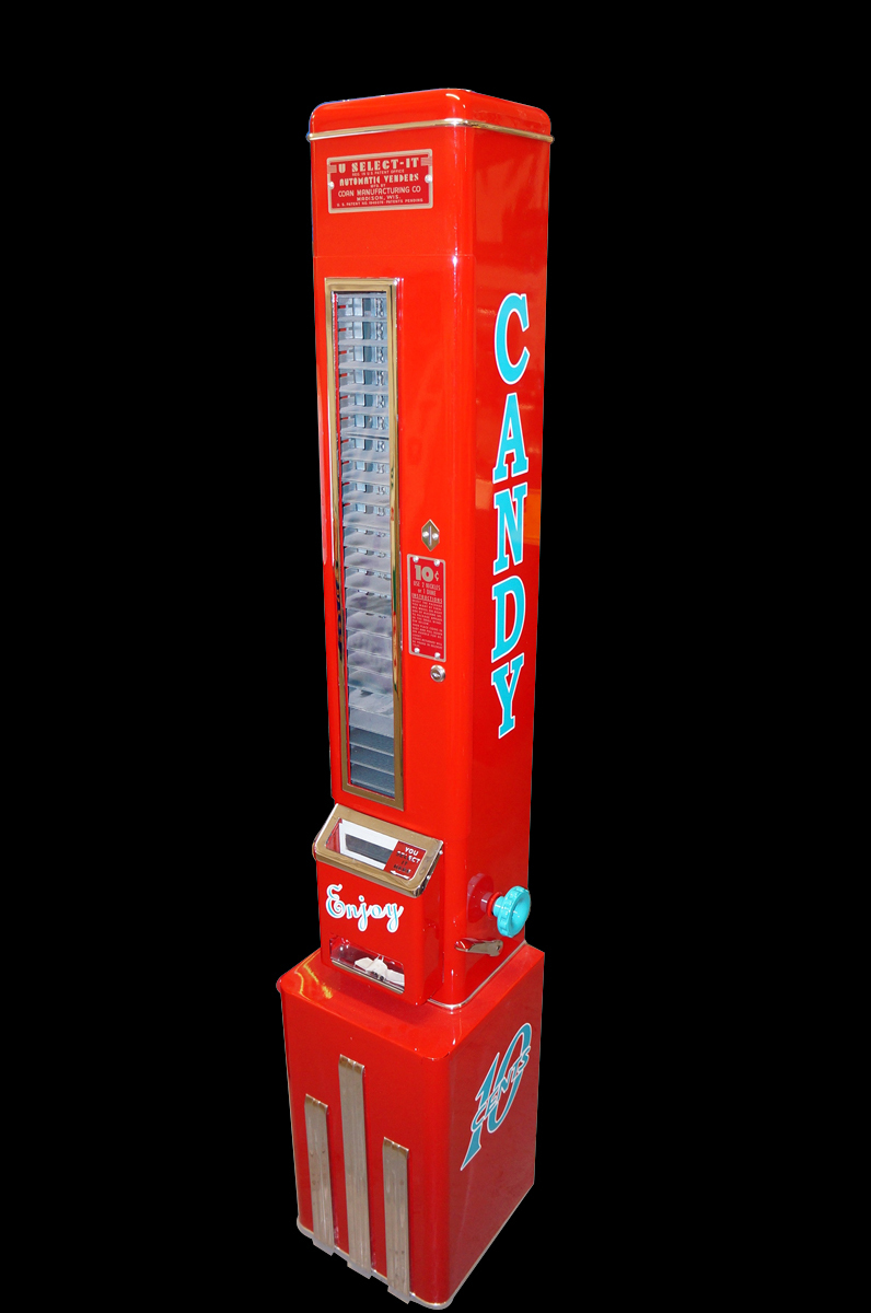 Exquisitely restored 1950s U-Select-It service station ten cent candy/gum machine. - Front 3/4 - 151909