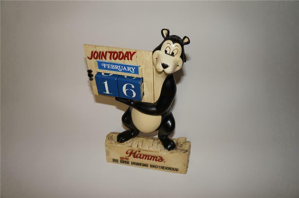 Fun 1950s Hamms Beer threedimensional bar back bear calendar