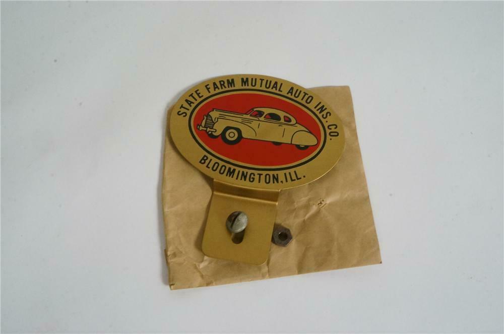 N.O.S. 1930's State Farm Auto Insurance license plate attachm