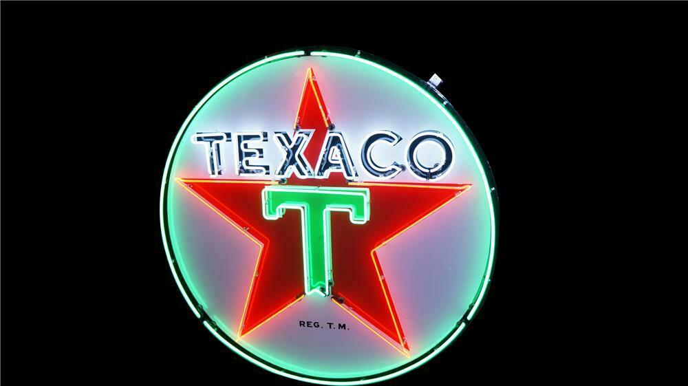 Awesome 1940's-50's Texaco Oil single-sided porcelain service