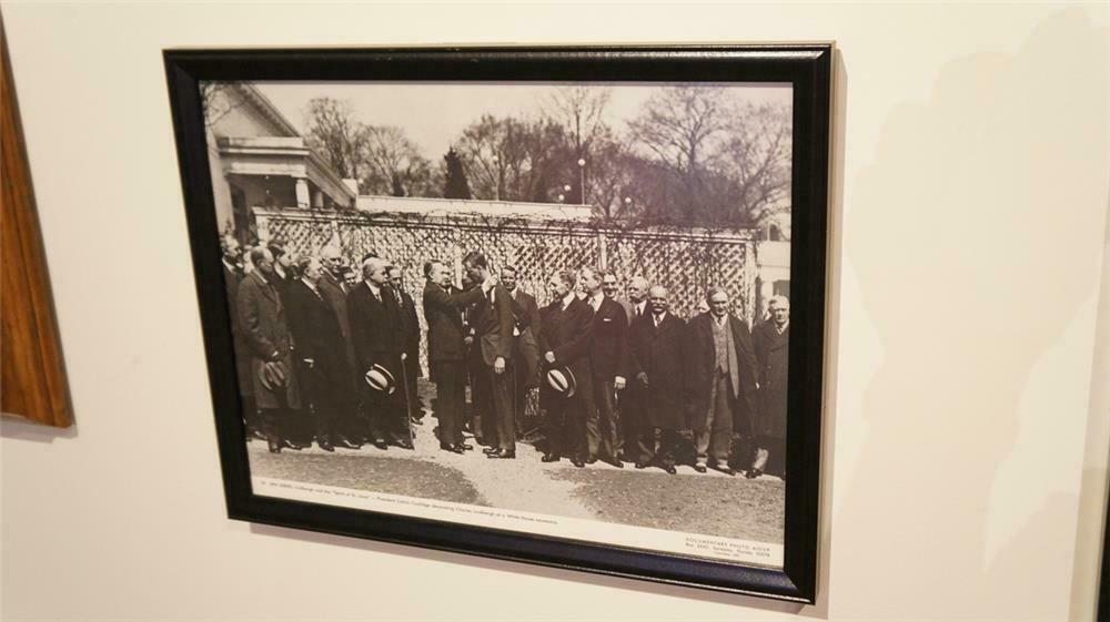 Documentary photo of Charles Lindbergh being decorated by pre