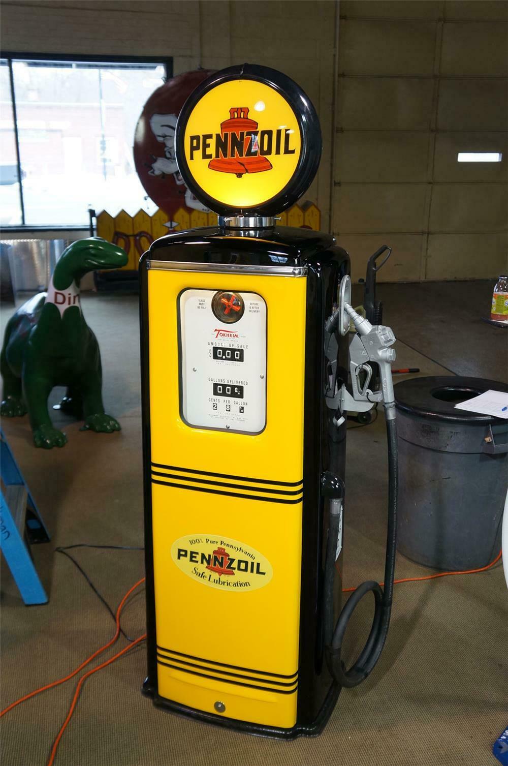 PENN-1 18" EARLY PENNZOIL OIL LUBSTER front DECAL GAS PUMP SIGN GASOLINE 