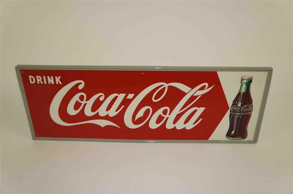 NOS 1952 Drink Coca-Cola horizontal self-framed tin sign