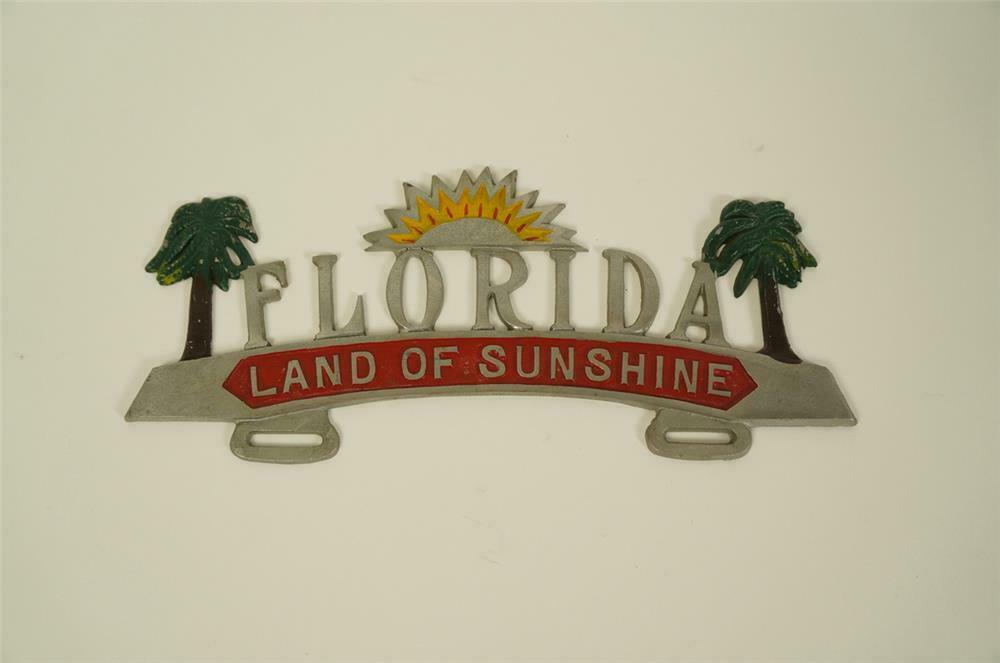 FLORIDA “Land of Sunshine” Vintage License Plate Tag Topper 