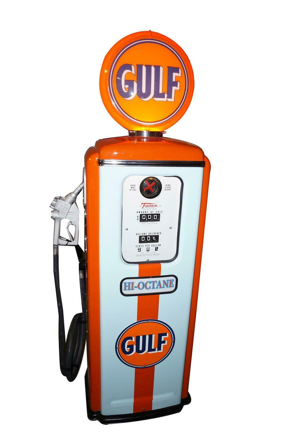 Gorgeous 1950s Gulf Oil Tokheim model #39 service station gas pump