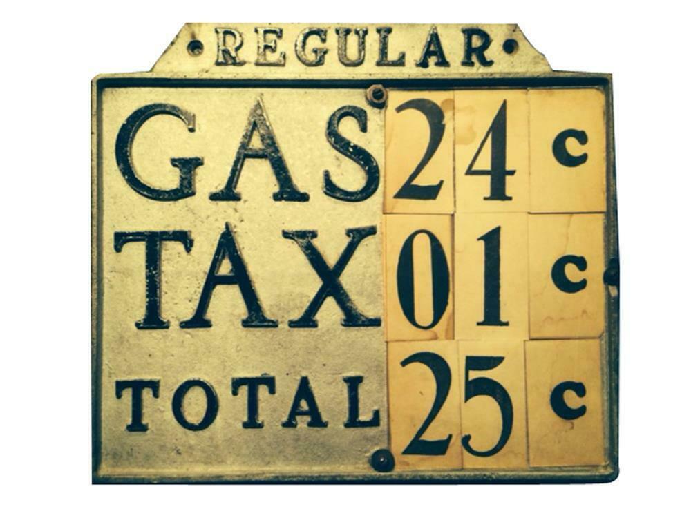 1920s metal and glass Gas Price Sign with changeable prices.