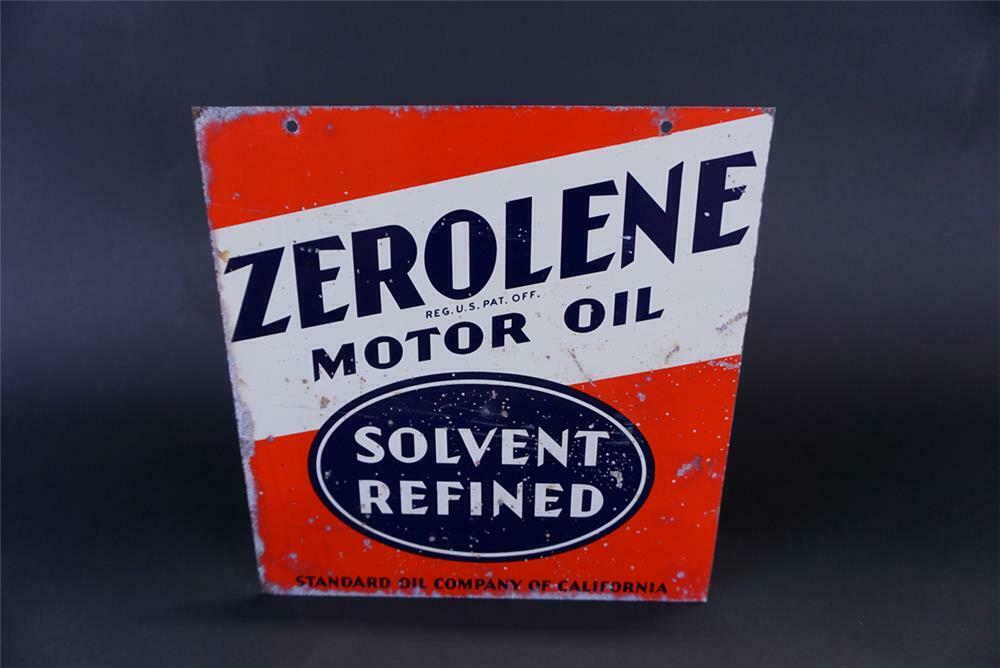 1930s Standard Oil Of California Zerolene Motor Oil Double Si