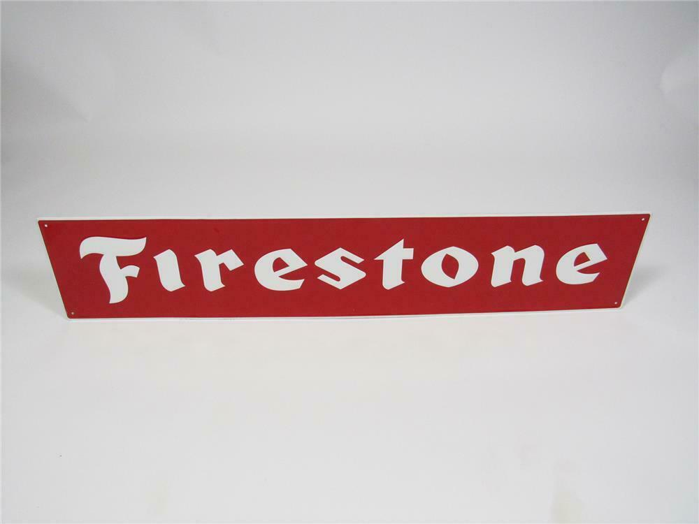 Nos Vintage Firestone Tires Single Sided Embossed Tin Sign