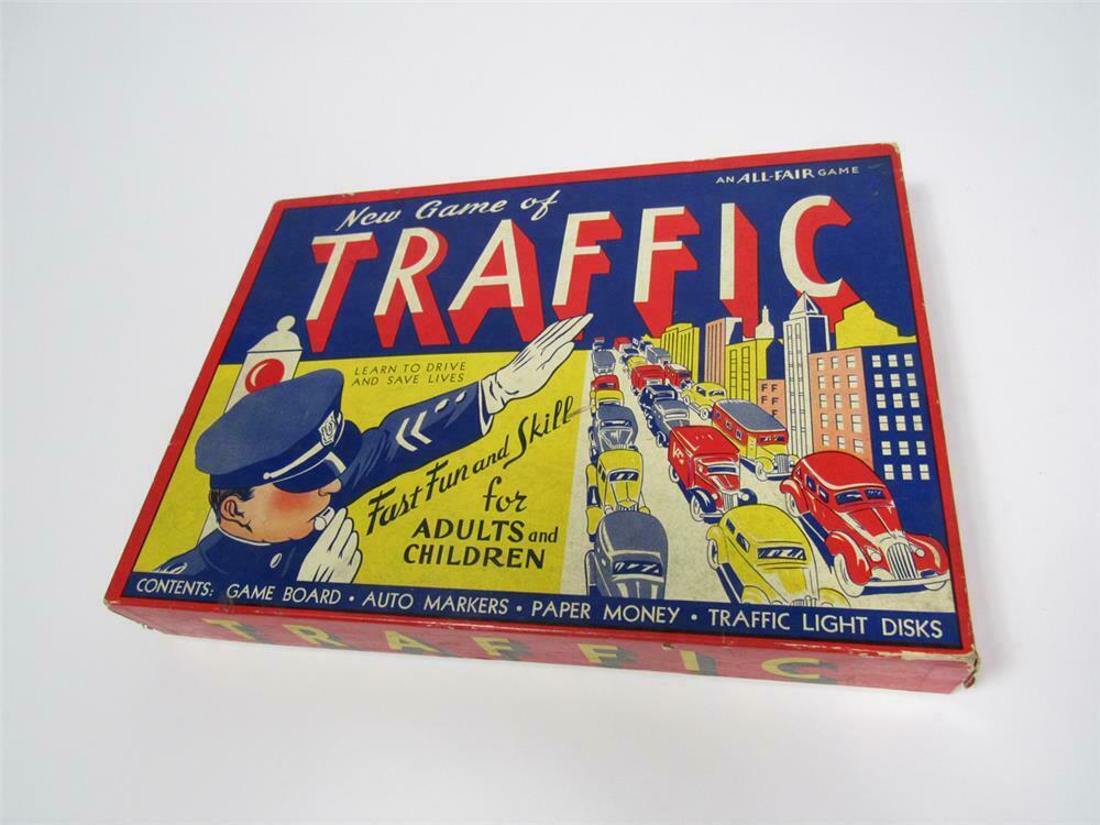 Neat 1930s Traffic automobile-related board game with outstan