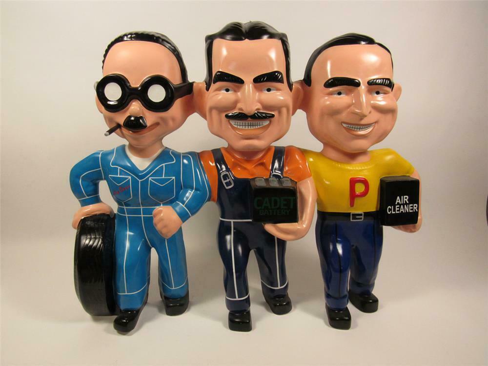 Nicely restored Pep Boys 'Manny, Moe and Jack' three-dimensio