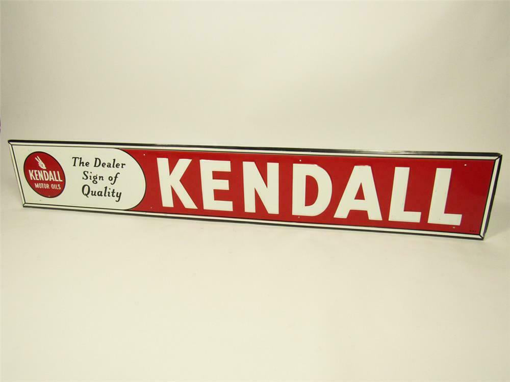 1950's KENDALL MOTOR OIL SIGN KENDALL DUAL ACTION MOTOR OIL CAN SIGN 