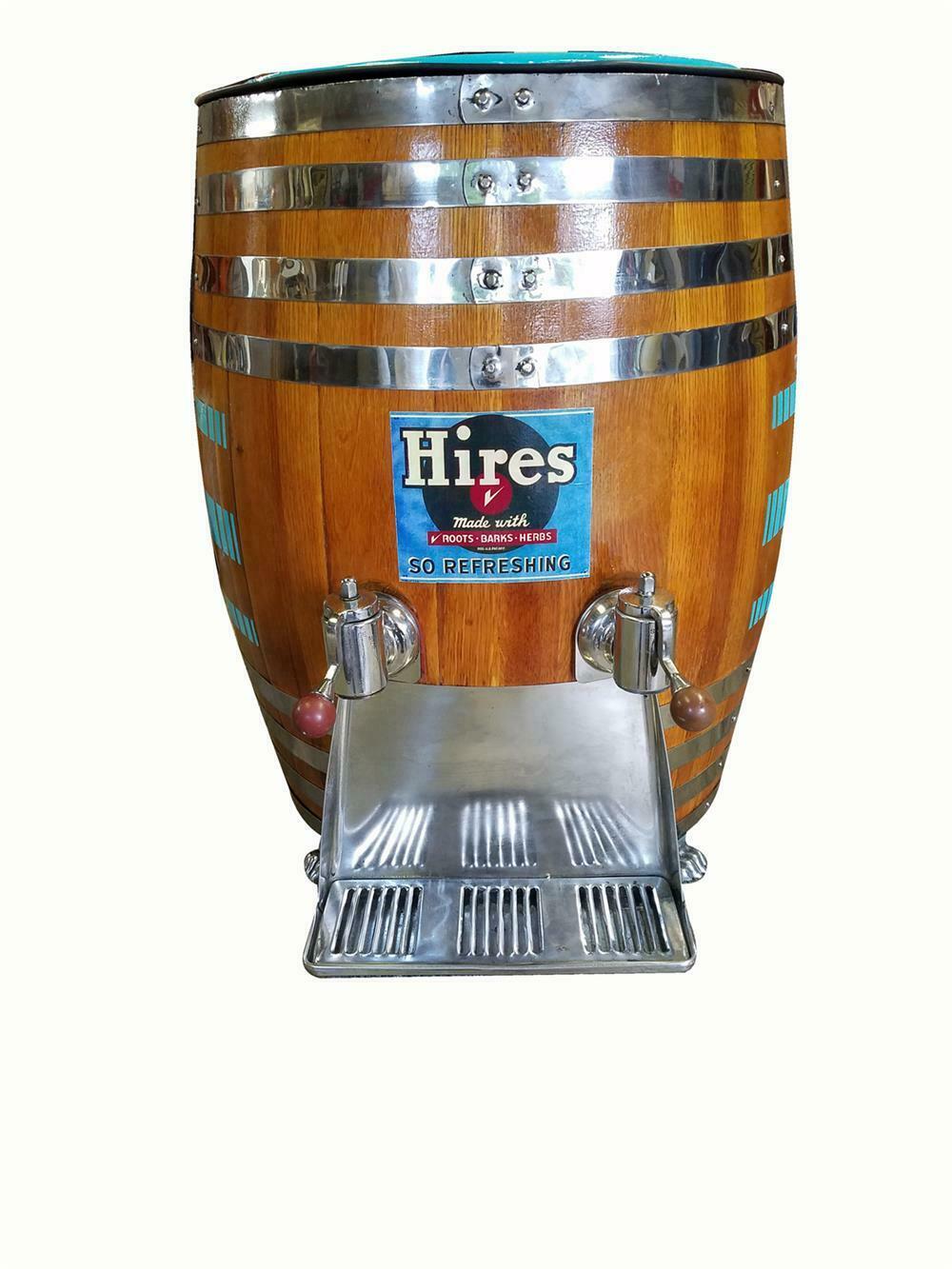 Terrific 1940s-50s Hires Root Beer restored wooden keg-shaped