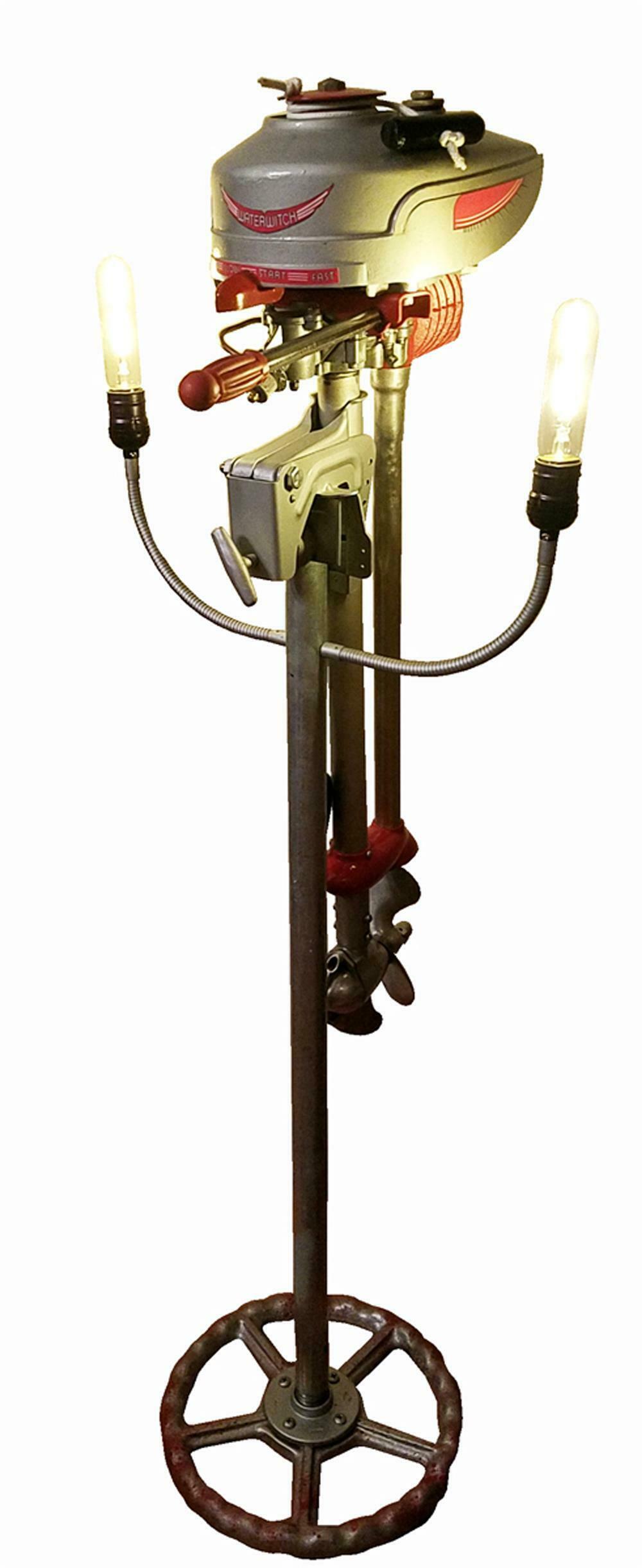 Seldomseen 1939 Water Witch 3/4hp outboard motor on lamp sta