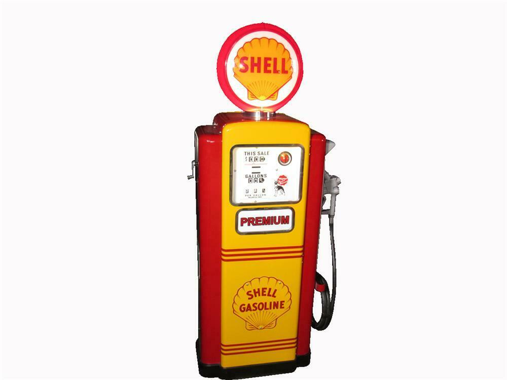 Immaculate 1950s Shell Oil Wayne 100 restored service station