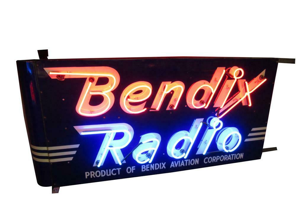 Outstanding 1930s-40s Bendix Aviation Radio double-sided porc