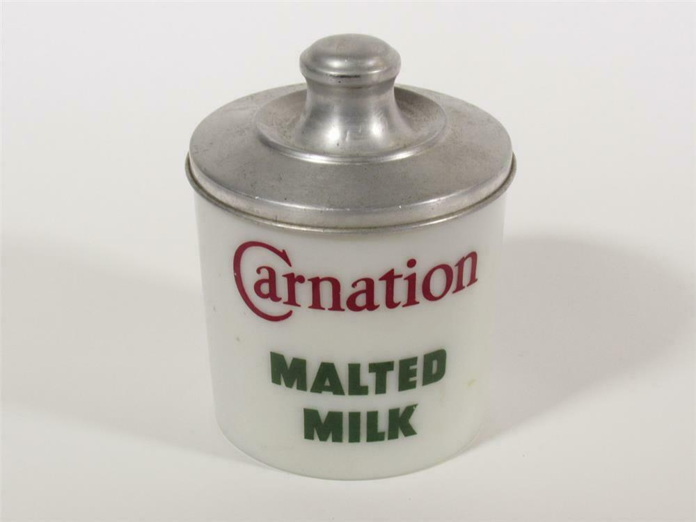 Choice Circa 1940s Carnation Malted Milk Soda Fountain Counte