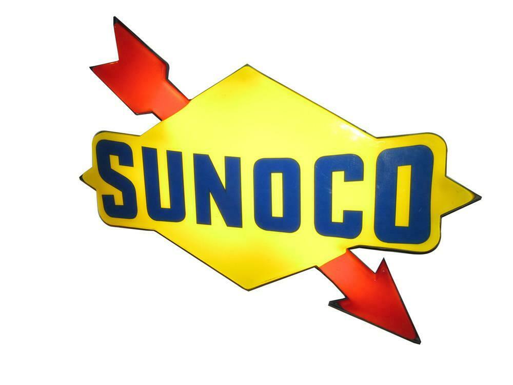 Awesome 1960s Sunoco Oil single-sided light-up service statio