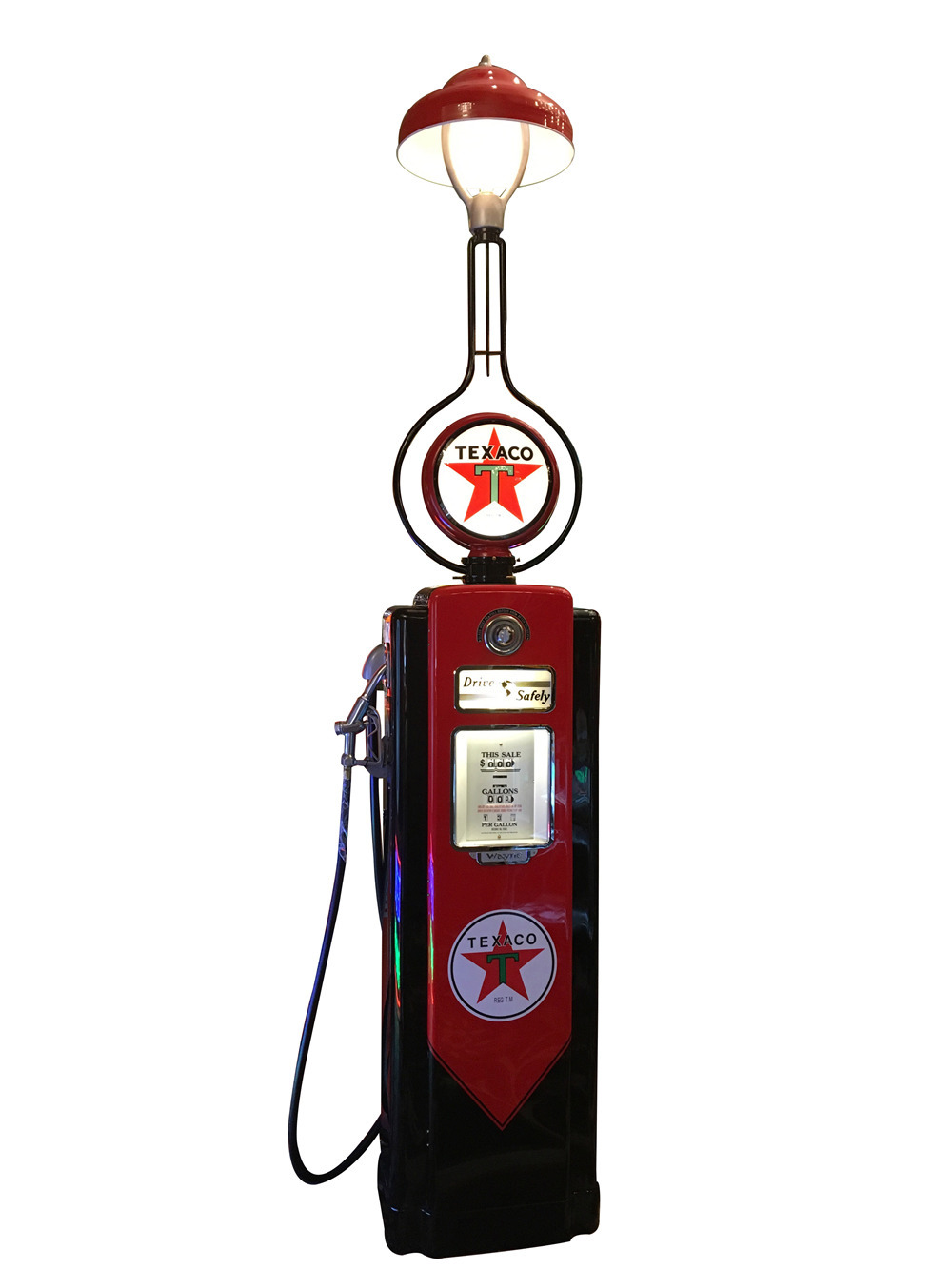1947 TEXACO OIL SERVICE STATION GAS PUMP WITH STATION LIGHTER