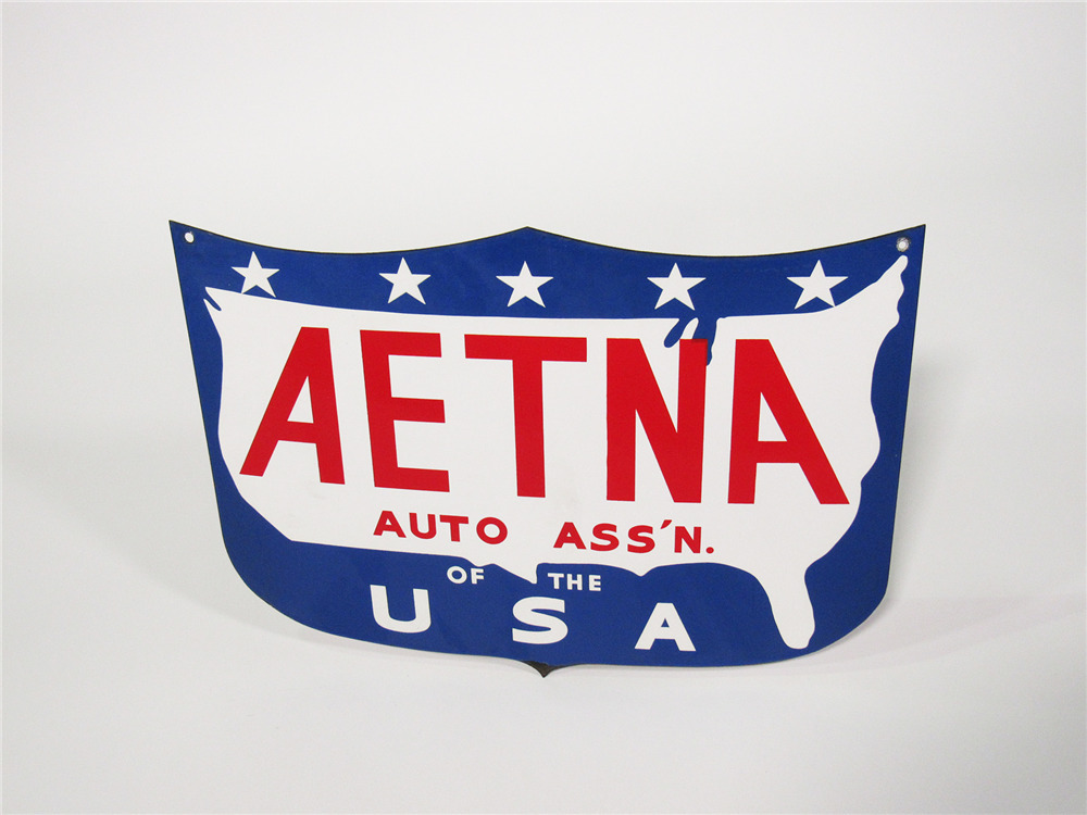 Circa 1950s Aetna Auto Association Porcelain Service Station