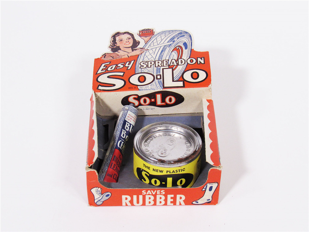 Circa 1940s So Lo Tire And Rubber Repair Kit Countertop Displ