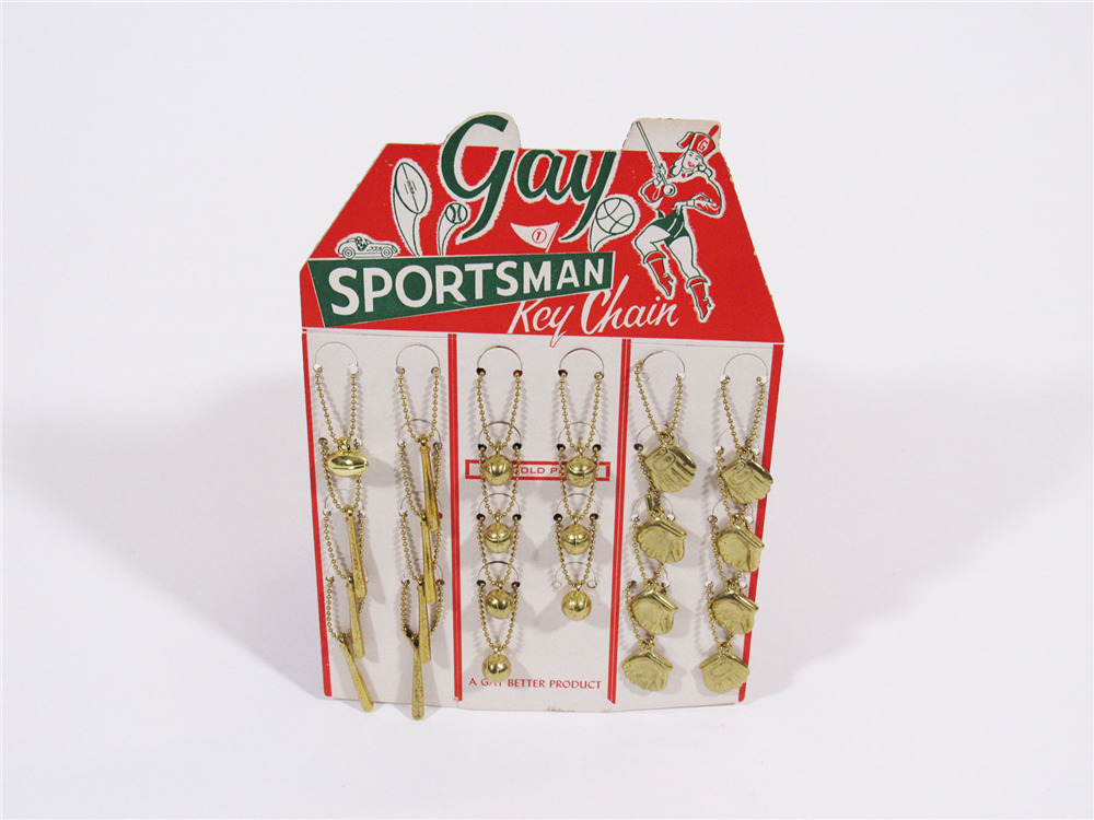 1950S GAY SPORTSMAN KEYCHAIN SERVICE STATION COUNTERTOP DISPL