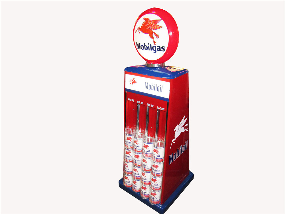 1950s Mobiloil Sel Oil Filling Station Fuel Island Can Di