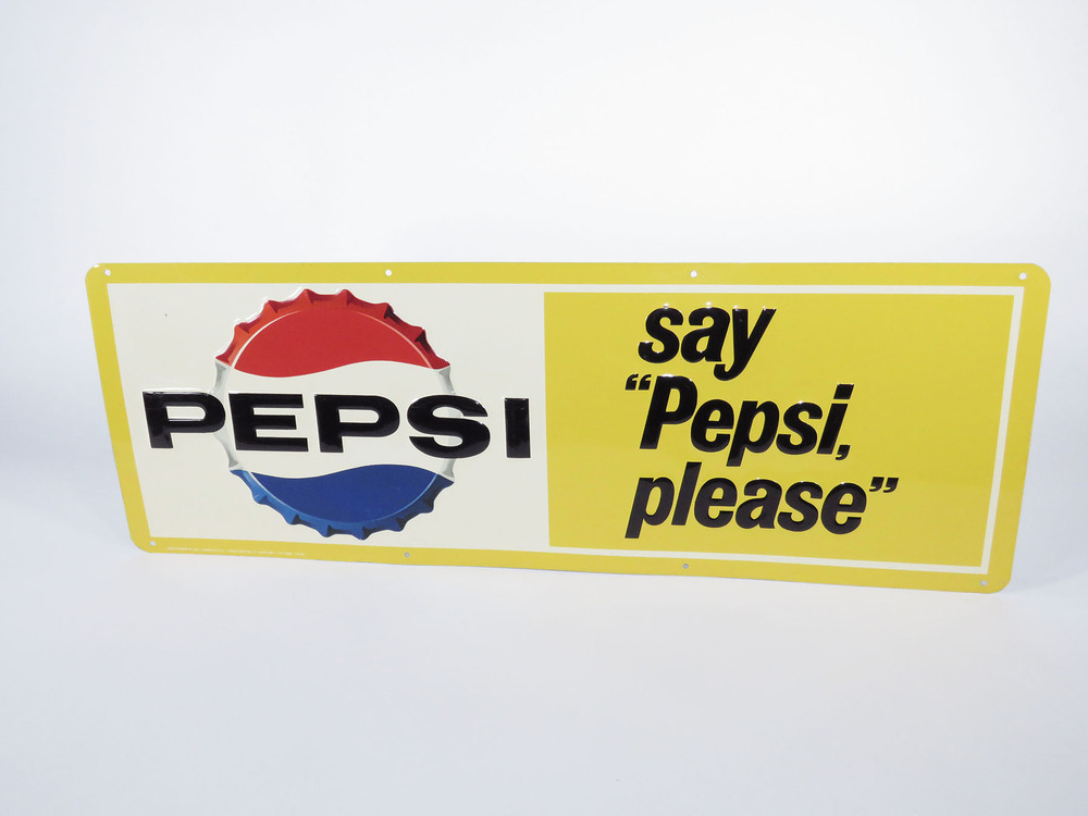 1960S PEPSI-COLA TIN SODA SIGN 1960s Soda Advertising