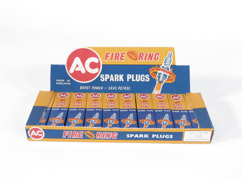 1950s Ac Fire Ring Spark Plugs Countertop Display Box