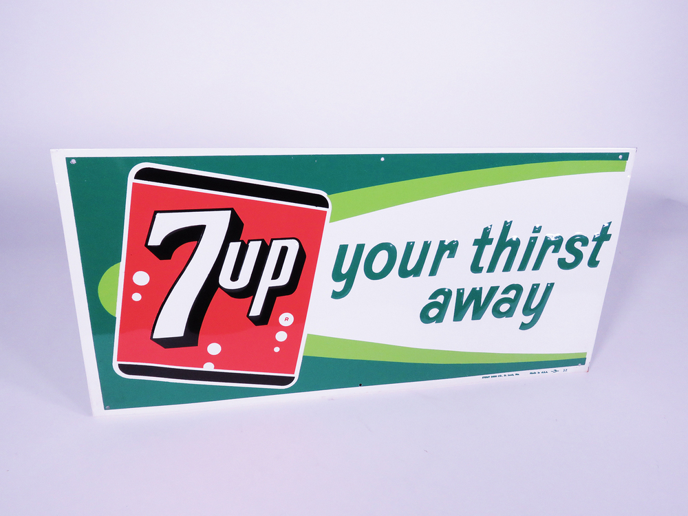 1960S 7UP EMBOSSED TIN SIGN