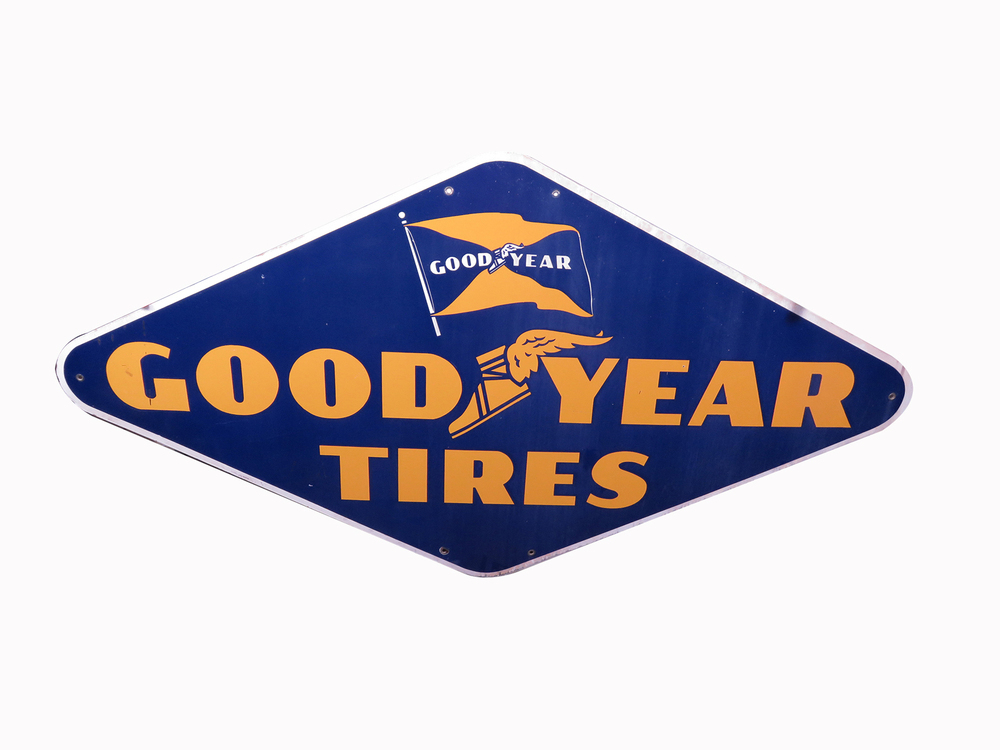 Large 1940s Goodyear Tires Porcelain Sign