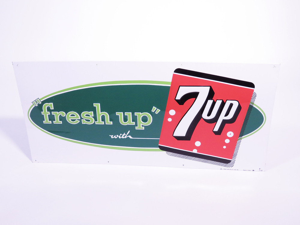 1960 7UP EMBOSSED TIN SIGN