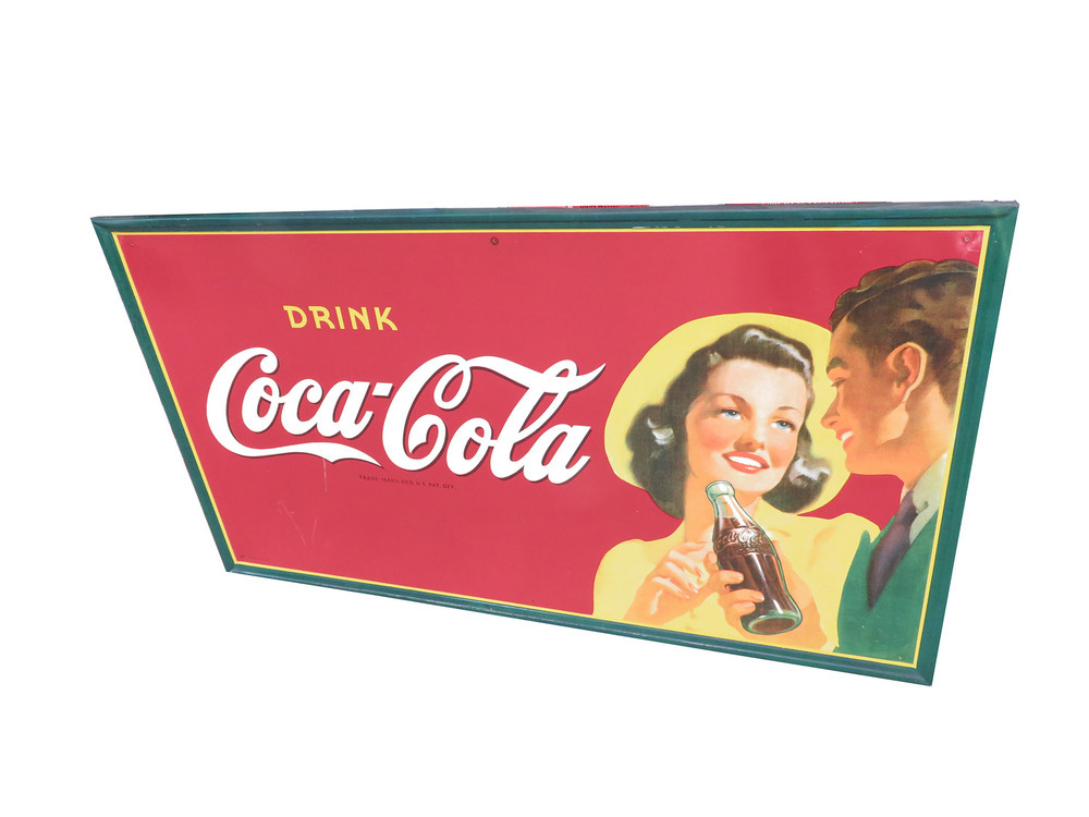LARGE 1940S COCACOLA TIN SIGN
