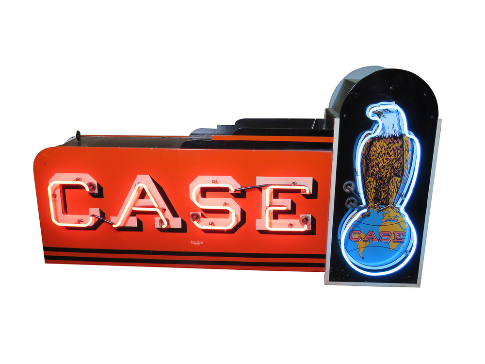 1930S-40S CASE TRACTORS NEON PORCELAIN SIGN