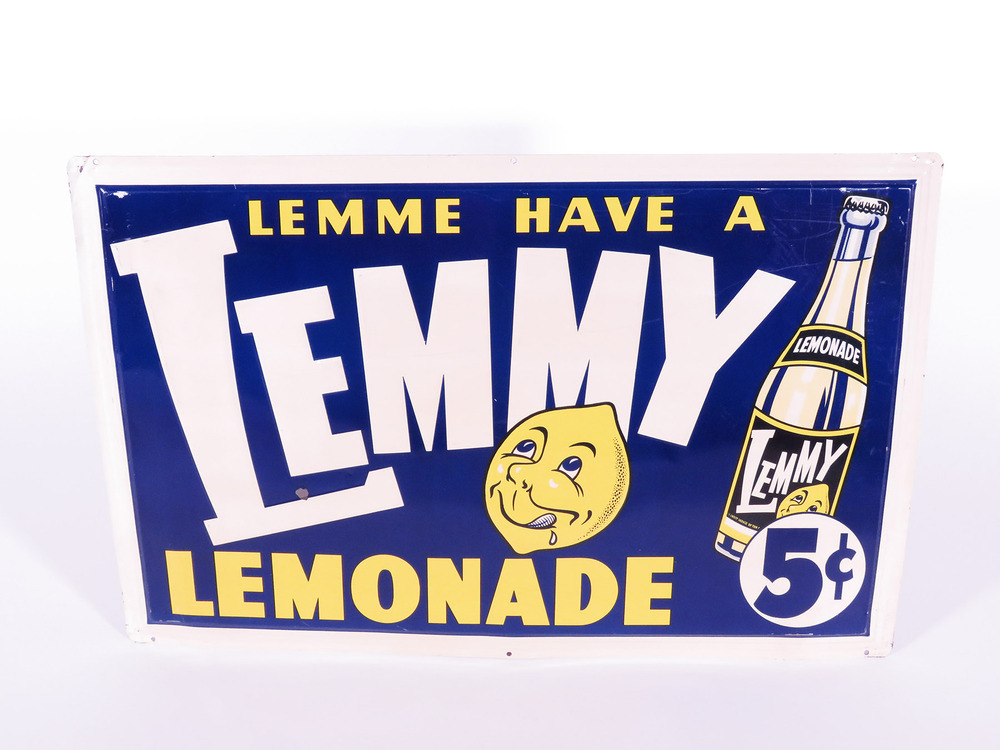 1940S LEMMY LEMONADE TIN SIGN