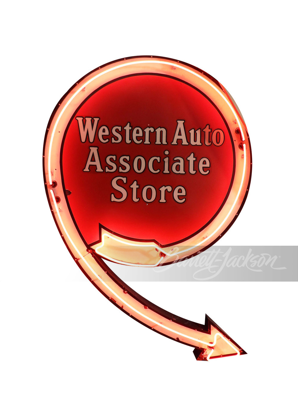 1930S WESTERN AUTO ASSOCIATE STORE NEON PORCELAIN SIGN