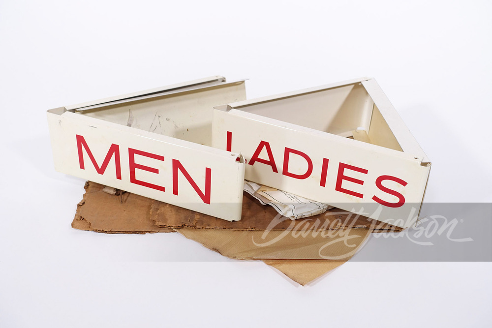 1960 SHELL OIL MEN/LADIES TIN REST ROOM SIGNS