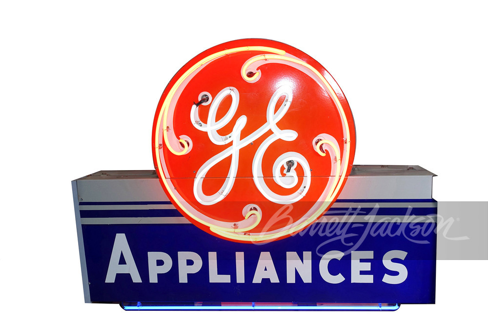 CIRCA 1950S GE APPLIANCES PORCELAIN SIGN