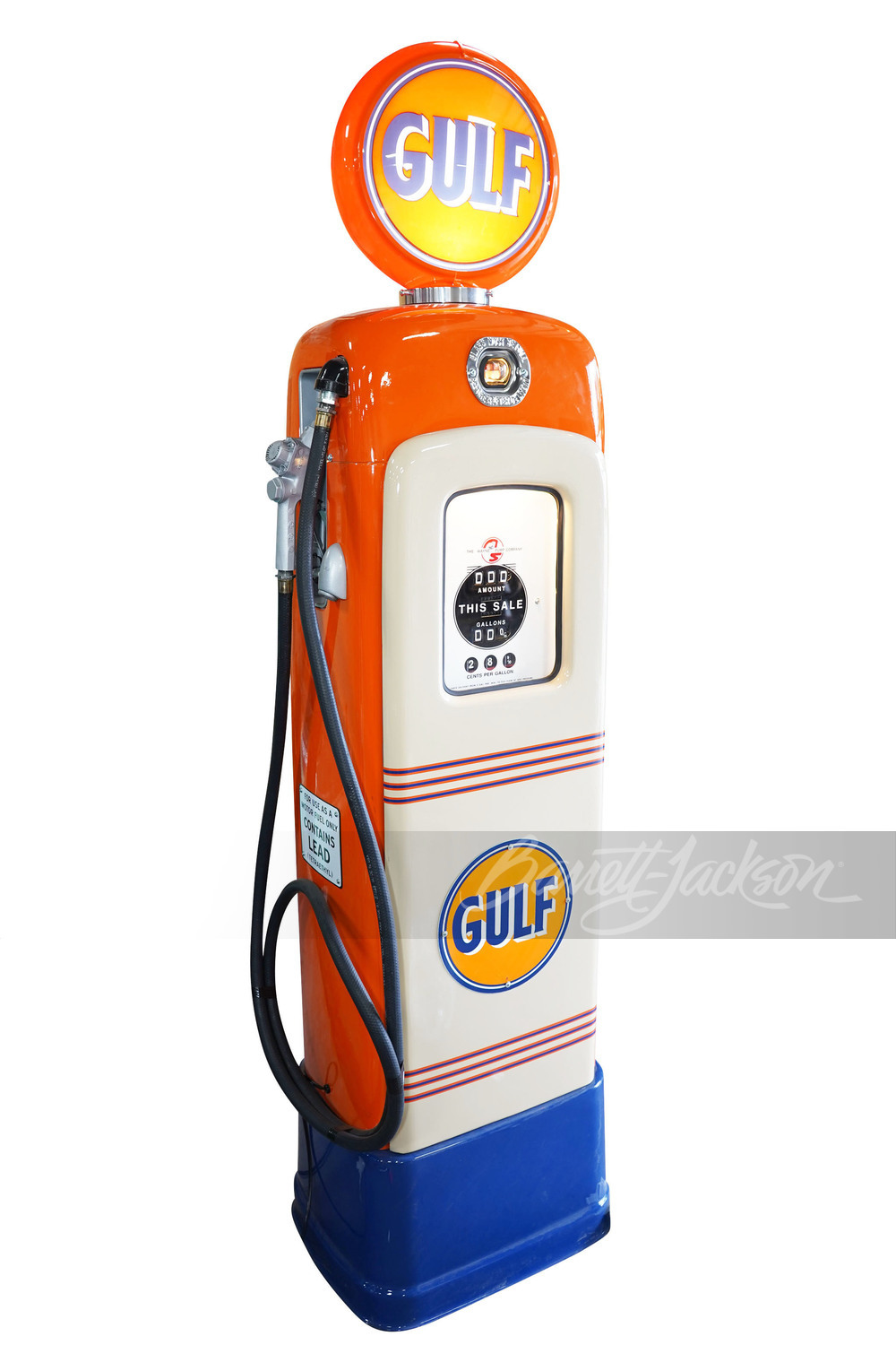 1946 GULF OIL MARTIN AND SCHWARTZ MODEL 80 RESTORED GAS PUMP Front 3