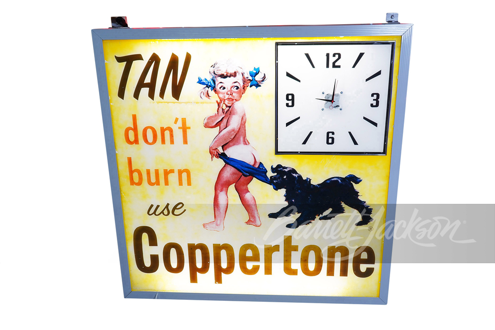 1960S COPPERTONE LIGHT-UP SIGN - Front 3/4 - 262531