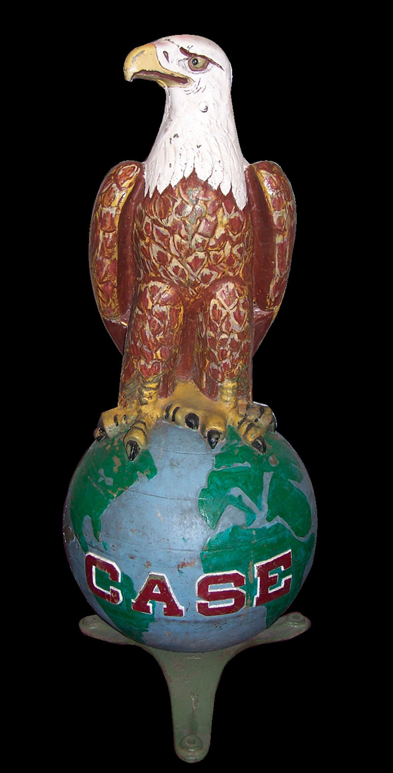 *J I Case 150th Anniversary Old Abe Eagle on Globe Trademark Logo 1992 Key Chain 